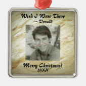 Creëer Your Ewn Photo Marble Faux Finish Metalen Ornament (Voorkant)