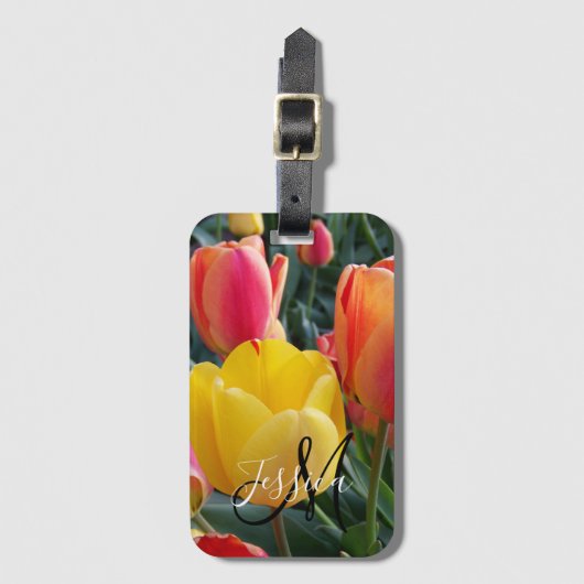 Creëer Your Ewn Photo Monogrammed Bagagelabel (Voorkant (verticaal))