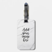 Creëer Your Ewn Photo White Marble bagagelabel (Achterkant verticaal)