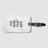 Creëer Your Ewn Photo White Marble bagagelabel (Voorkant (horizontaal))