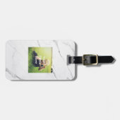 Creëer Your Ewn Photo White Marble bagagelabel (Voorkant horizontaal)