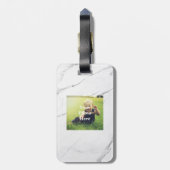 Creëer Your Ewn Photo White Marble bagagelabel (Achterkant verticaal)