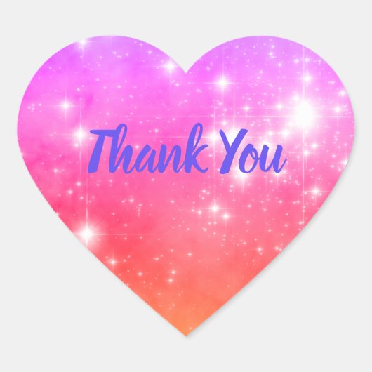 Creëer Your Ewn Rainbow Ombre Foto bedankt Hart Sticker (Voorkant)