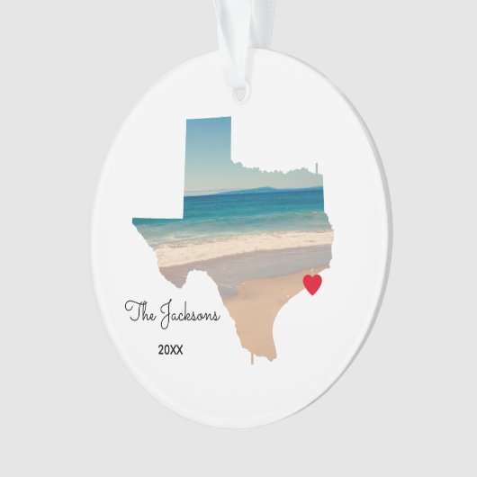 Creëer Your Ewn Texas Beach Trip Photo Ornament (voorkant)
