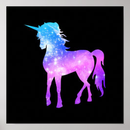 Creëer Your Ewn Unicorn Photo Silhouette Black Poster