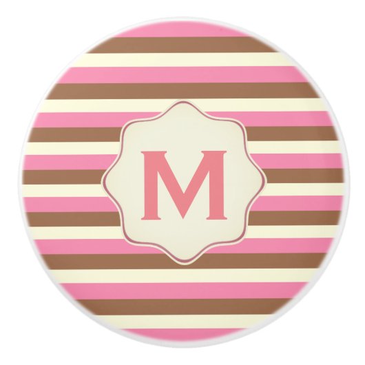 Creëer Your Ewn - Whimsical Neapolitan Stripes Keramische Knop (Voorkant)