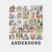 Creëer Your Family Custom Schattige 25 foto's Coll Fleece Deken (Voorkant)