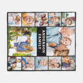 Creëer Your Family Fotocollage Uniek 12 Afbeelding Fleece Deken (Voorkant (Horizontaal))