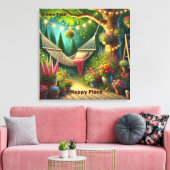 Creëer Your Happy Place - rustige Natuur Canvas Afdruk (Insitu (Woonkamer))
