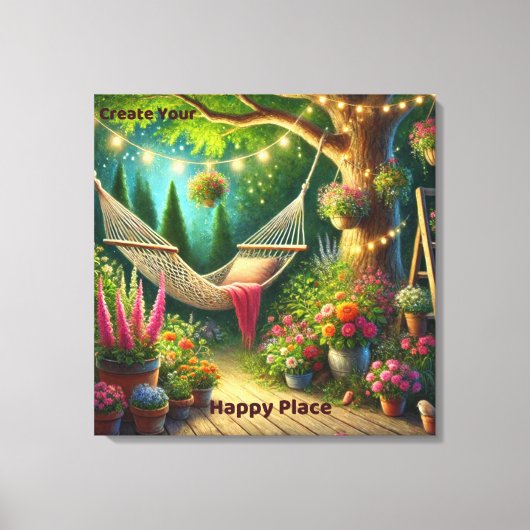 Creëer Your Happy Place - rustige Natuur Canvas Afdruk (Voorkant)