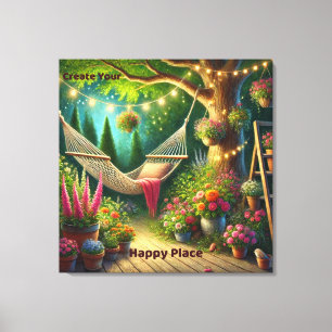 Creëer Your Happy Place - rustige Natuur Canvas Afdruk