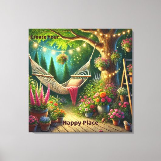 Creëer Your Happy Place - rustige Natuur Canvas Afdruk (Voorkant)