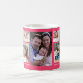 Creëer Your Own 13 Family Photo Collage Roze Koffiemok (Center)