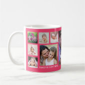 Creëer Your Own 13 Family Photo Collage Roze Koffiemok (Links)