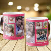 Creëer Your Own 13 Family Photo Collage Roze Koffiemok