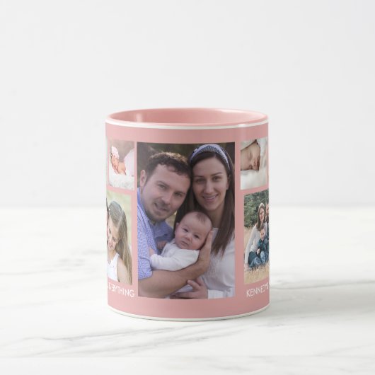 Creëer Your Own 13 Family Photo Collage Roze Mok (Midden)