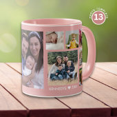 Creëer Your Own 13 Family Photo Collage Roze Mok
