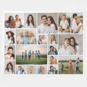 Creëer Your Own 20 Photo Collage Fleece Deken (Voorkant (Horizontaal))