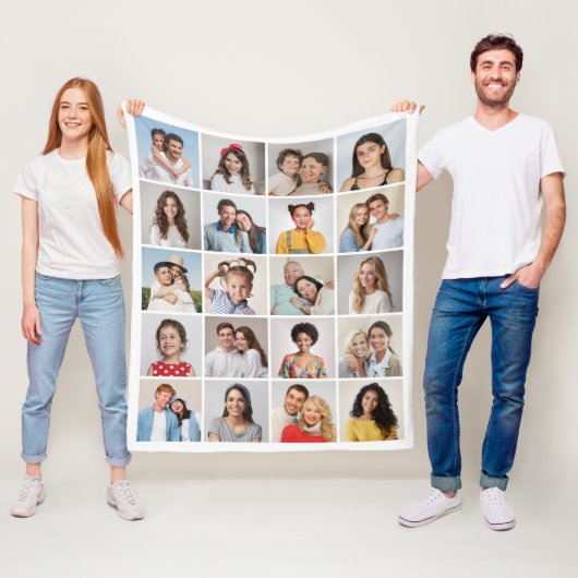 Creëer Your Own 20 Photo Collage Fleece Deken (In situ)