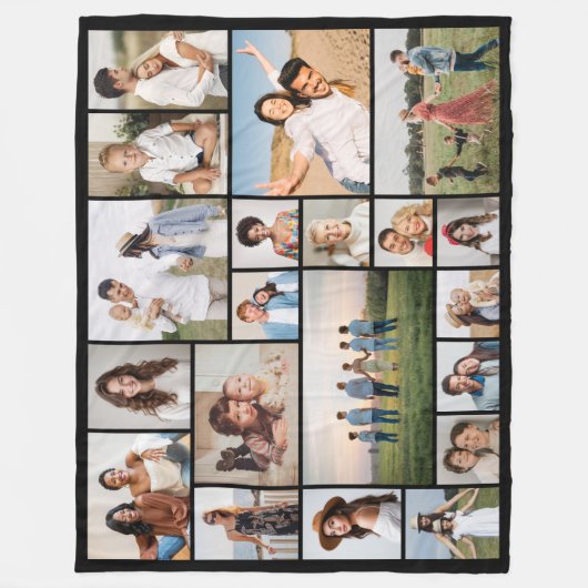 Creëer Your Own 20 Photo Collage Fleece Deken (Voorkant)