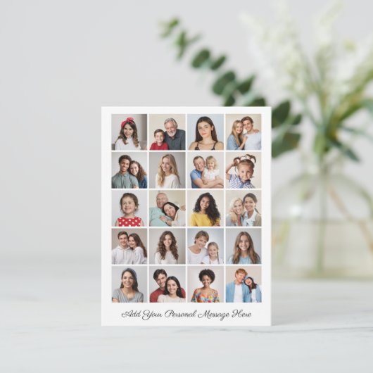 Creëer Your Own 20 Photo Collage Kaart (Staand voorkant)