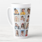 Creëer Your Own 20 Photo Collage Latte Mok (Linkerhoek)