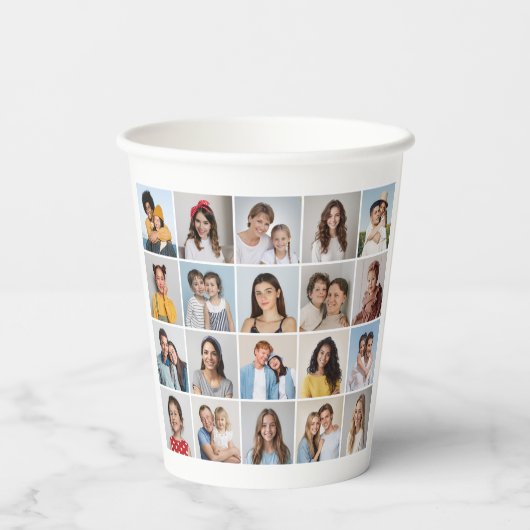 Creëer Your Own 20 Photo Collage Papieren Bekers (Achterkant)