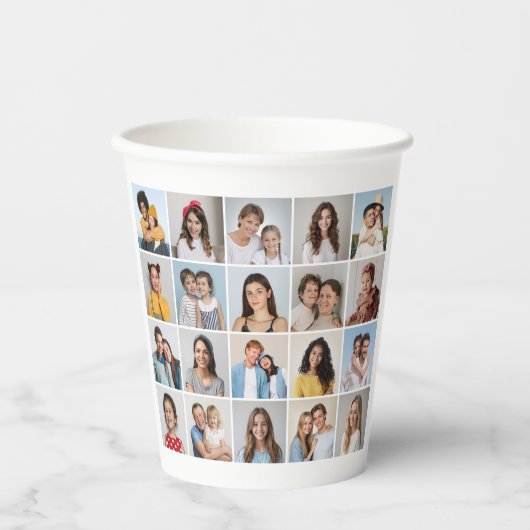 Creëer Your Own 20 Photo Collage Papieren Bekers (Voorkant)
