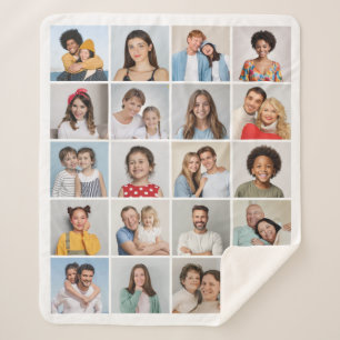 Creëer Your Own 20 Photo Collage Sherpa Deken