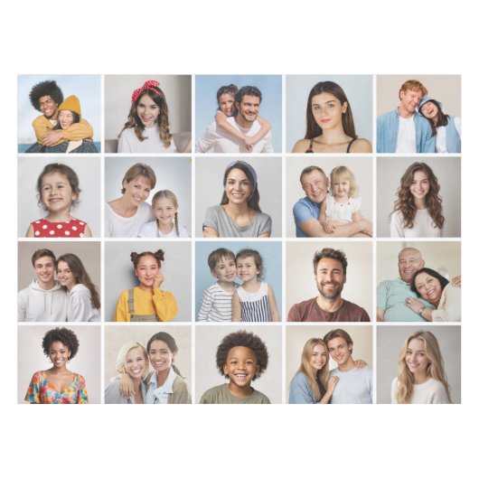 Creëer Your Own 20 Photo Collage Tafelkleed (Voorkant (Horizontaal))