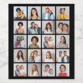 Creëer Your Own 20 Photo Collage Wijn Etiket (Enkel label)