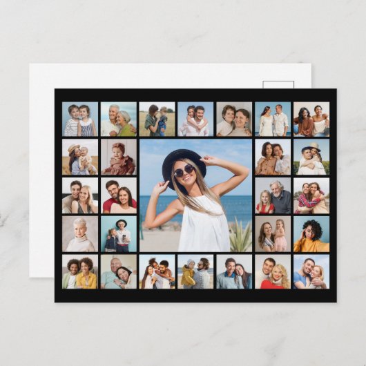 Creëer Your Own 27 Photo Collage Briefkaart (Voorkant / Achterkant)