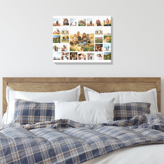 Creëer Your Own 27 Photo Collage Canvas Afdruk (Insitu (Slaapkamer))