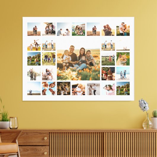 Creëer Your Own 27 Photo Collage Canvas Afdruk (Insitu (Woonkamer))