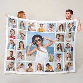Creëer Your Own 27 Photo Collage Fleece Deken