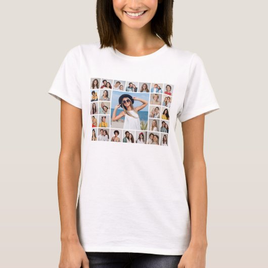 Creëer Your Own 27 Photo Collage T-shirt (Voorkant)
