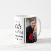 Creëer Your Own 2 Foto 50th Wedding Jubileum Koffiemok (Voorkant rechts)