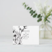 Creëer Your Own - 3 B&W Wildflower Advieskaart (Staand voorkant)