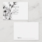 Creëer Your Own - 3 B&W Wildflower Advieskaart (Voorkant / Achterkant)