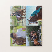 Creëer Your Own 4 foto's Collage Paard Zwart Legpuzzel (Verticaal)