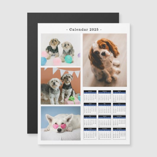 Creëer Your Own 4 Pet Photo Collage 2025 Kalender (Voorkant / Achterkant)