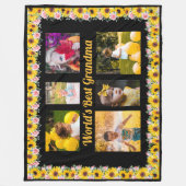 Creëer Your Own 6-Photo Collage Black Fleece Deken (Voorkant)