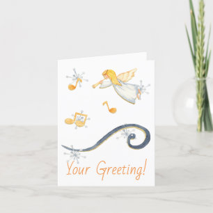 Creëer Your Own Angel Trompet Muziek Kerst Feestdagen Kaart
