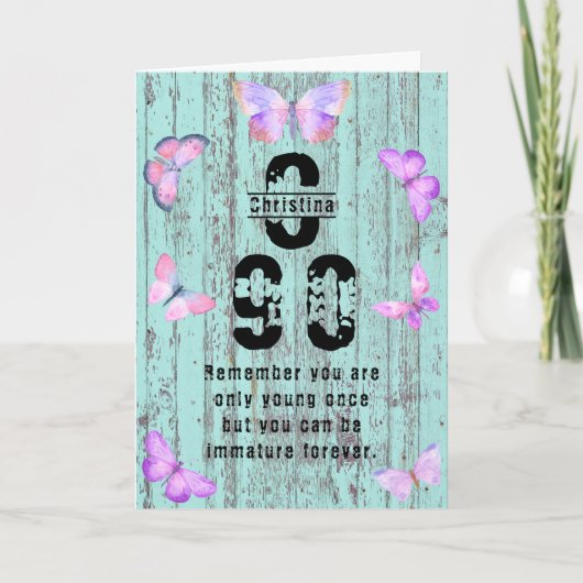 Creëer Your Own Any Age Grappige Verjaardagsgroet Kaart (Voorkant)