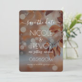 Creëer Your Own - Autumn Leaves Bokeh Save The Date (Staand voorkant)