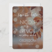 Creëer Your Own - Autumn Leaves Bokeh Save The Date (Voorkant)