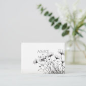 Creëer Your Own -  B&W Flowers Advieskaart (Staand voorkant)