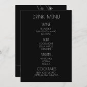 Creëer Your Own - B&W Snowflakes Ribbon Drink Menu (Voorkant / Achterkant)
