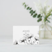 Creëer Your Own - B&W Wildflower Advieskaart (Staand voorkant)