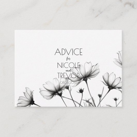 Creëer Your Own - B&W Wildflower Advieskaart (Voorkant)